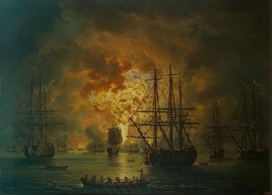         / Destruction of the turkish navy at the Chesma battle