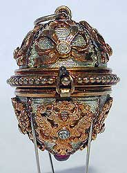 Gatchina Palace Faberge style Egg / Country: Russia / Materials: solid silver & 24K gold