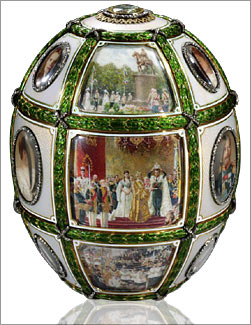 The Fifteenth Anniversary Egg. A Faberge Imperial Easter Egg presented by Tsar Nicholas II to his wife the Empress Alexandra Feodorovna at Easter 1911